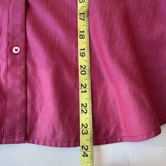 Ann Taylor Blouse Long Sleeve Tunic Top Button Up Pink Women's Size Medium READ - Picture 9 of 12